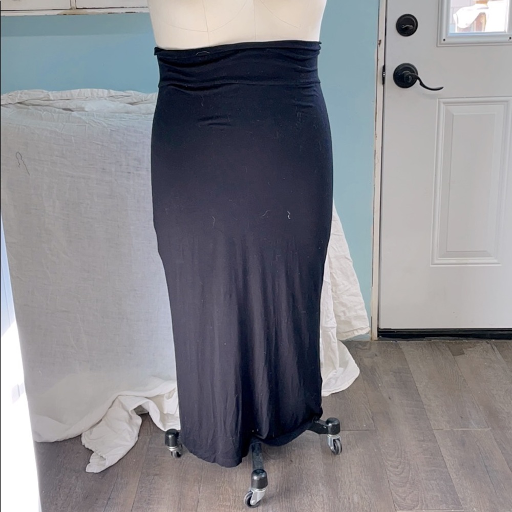 Eileen Fisher black jersey maxi skirt